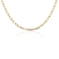 Chaîne Danae Maille Plaquette Alternee 1/1 Or Bicolore