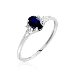 Bague Or Blanc Marie Saphir Diamants