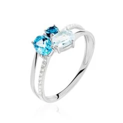 Bague Lilia Or Blanc Topaze