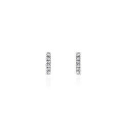 Boucles D'oreilles Puces Aprhodisia Or Blanc Diamant Blanc