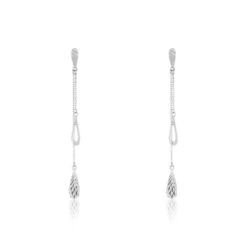 Boucles D'oreilles Pendantes Anila Gouttes Or Blanc