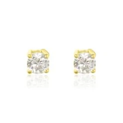 Boucles D'oreilles Puces Victoria Or Jaune Diamant