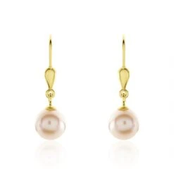 Boucles D'oreilles Pendantes Cecilius Or Jaune Perle De Culture