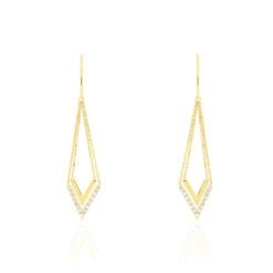 Boucles D'oreilles Pendantes Daina Or Jaune Oxyde De Zirconium