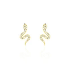Boucles D'oreilles Pendantes Dorilis Or Jaune Oxyde De Zirconium