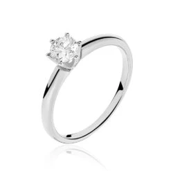 Bague Solitaire Samantha Or Blanc Diamant