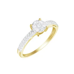 Bague Solitaire Julia Or Jaune Diamant Synthetique