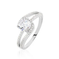 Bague Solitaire Maggy Argent Blanc Oxyde De Zirconium