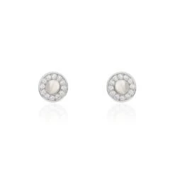 Boucles D'oreilles Puces Amory Argent Blanc Oxyde De Zirconium