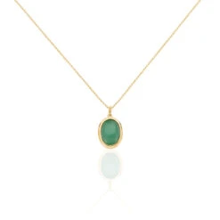 Collier Veina Plaqué Or Jaune Aventurine