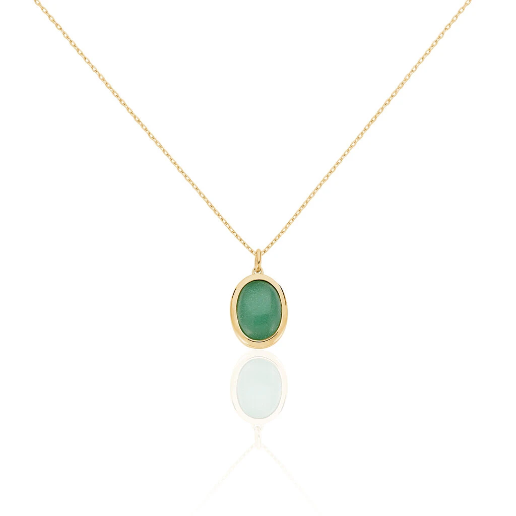 Collier Veina Plaqué Or Jaune Aventurine