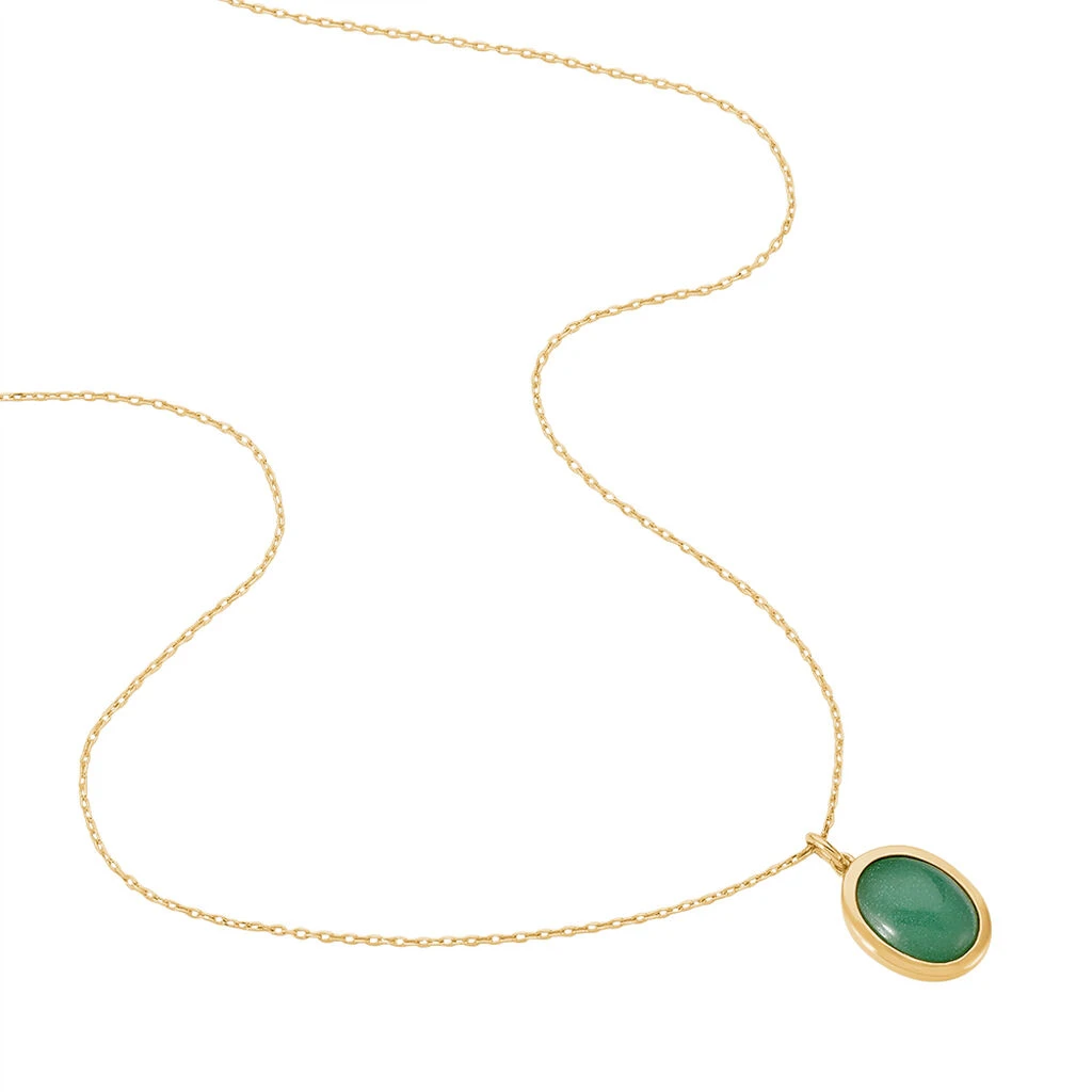 Collier Veina Plaqué Or Jaune Aventurine – Image 2