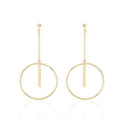 Boucles D'oreilles Pendantes Evana Plaqué Or Jaune